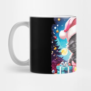 Cute Christmas Black Cat Mug